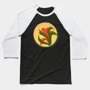 Tropical Orange Flower Baseball T-Shirt